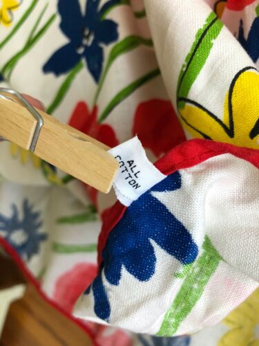 VTG 60s 70s VERA NEUMANN WRAP SKIRT 100% COTTON FLORAL RED BLUE GREEN YELLOW GUC - Fresh Stock Dated February 2026