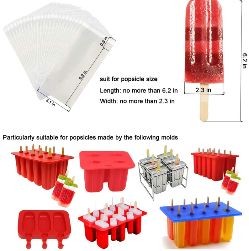 bolsas para paletas de helado bolsa hielos Popsicle Bags Ice Crea Pop 200Pcs - Fresh Stock Dated February 2026