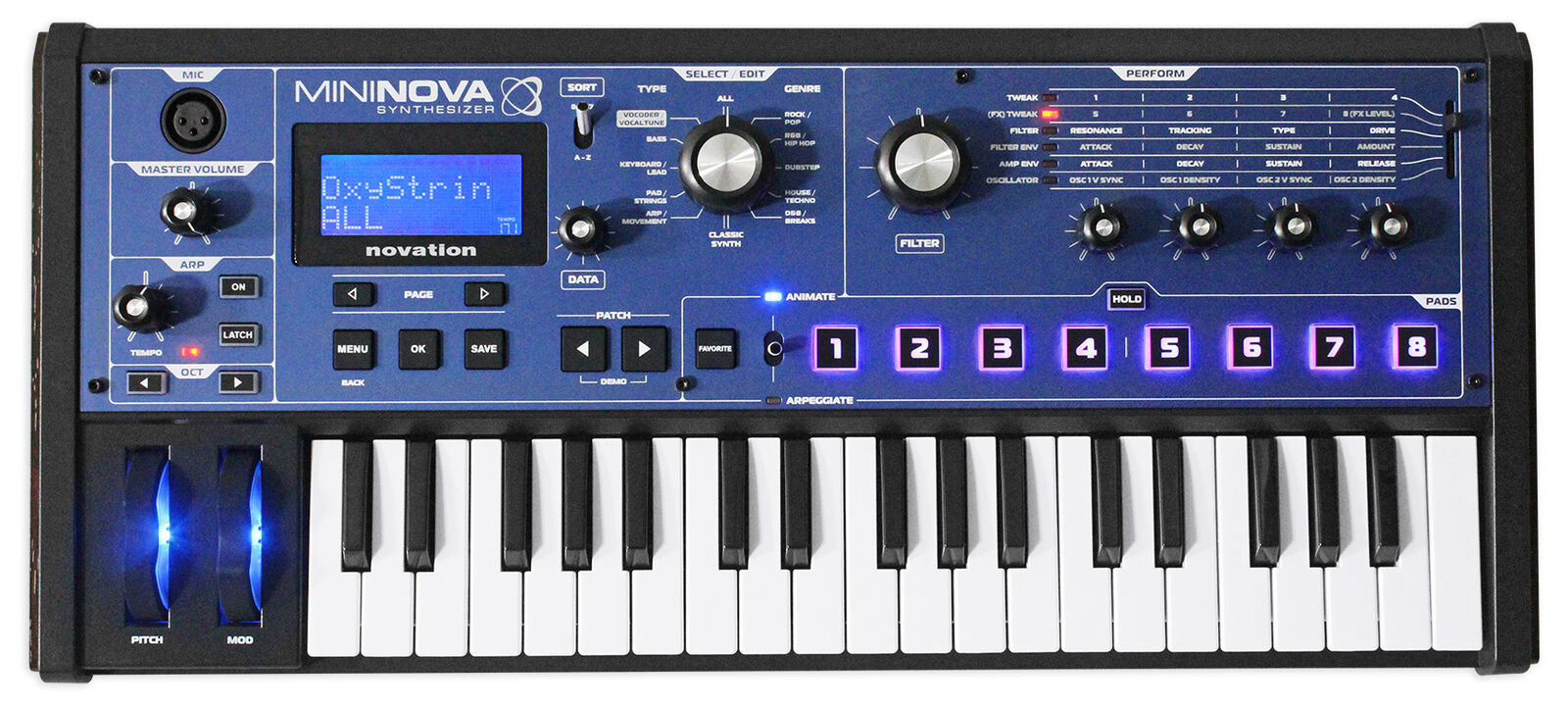 Novation MiniNova 37-Key Compact USB MIDI Keyboard Synthesizer + Headphones - Fresh Stock Dated February 2026