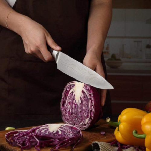 8 Piece Kitchen Knives Set Japanese Damascus Style Stainless Steel Chef Knife - Fresh Stock Dated December 2025