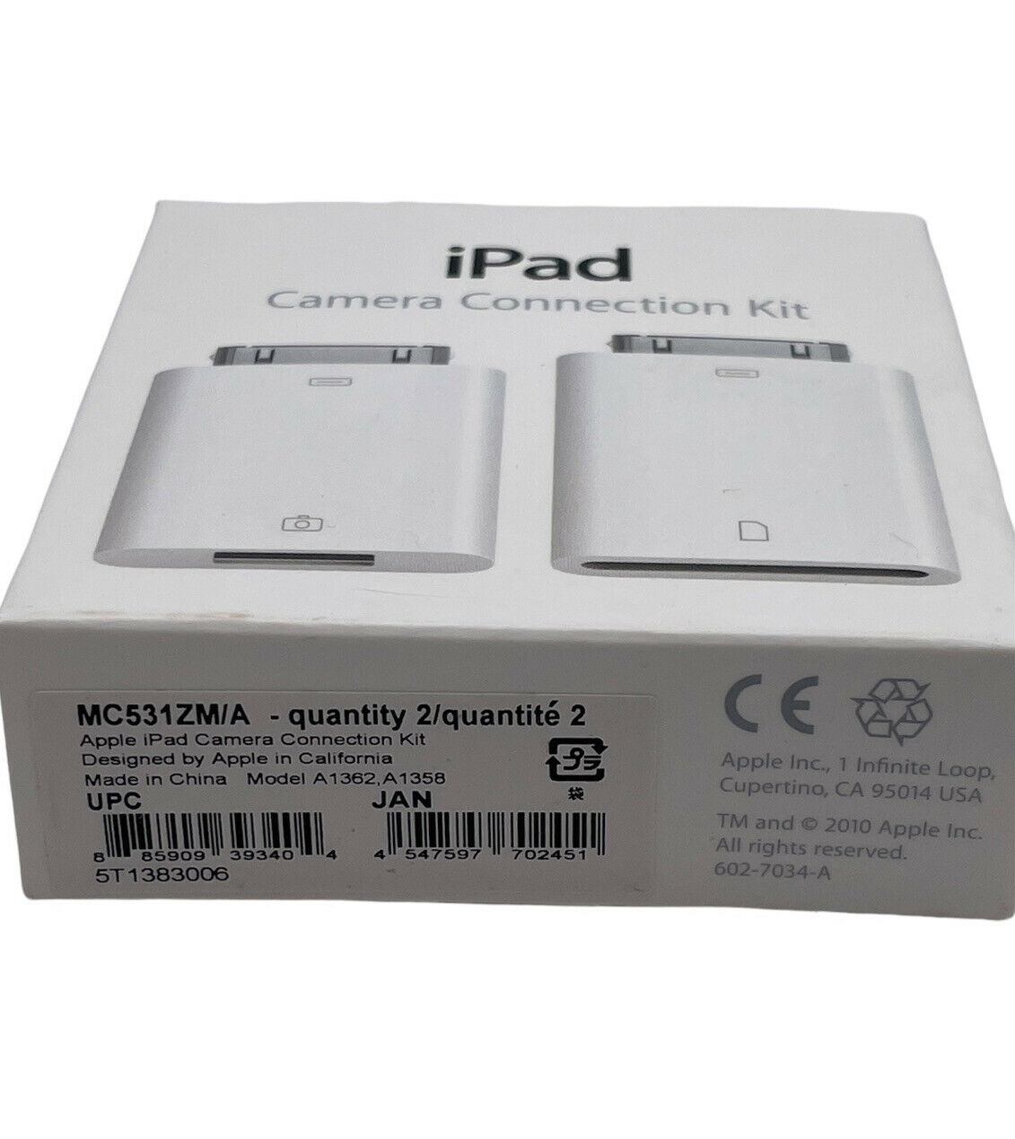 Genuine Apple iPad Camera Connection Kit Open Box Sealed MC531ZM/A A1358 A1362 - Fresh Stock Dated February 2026