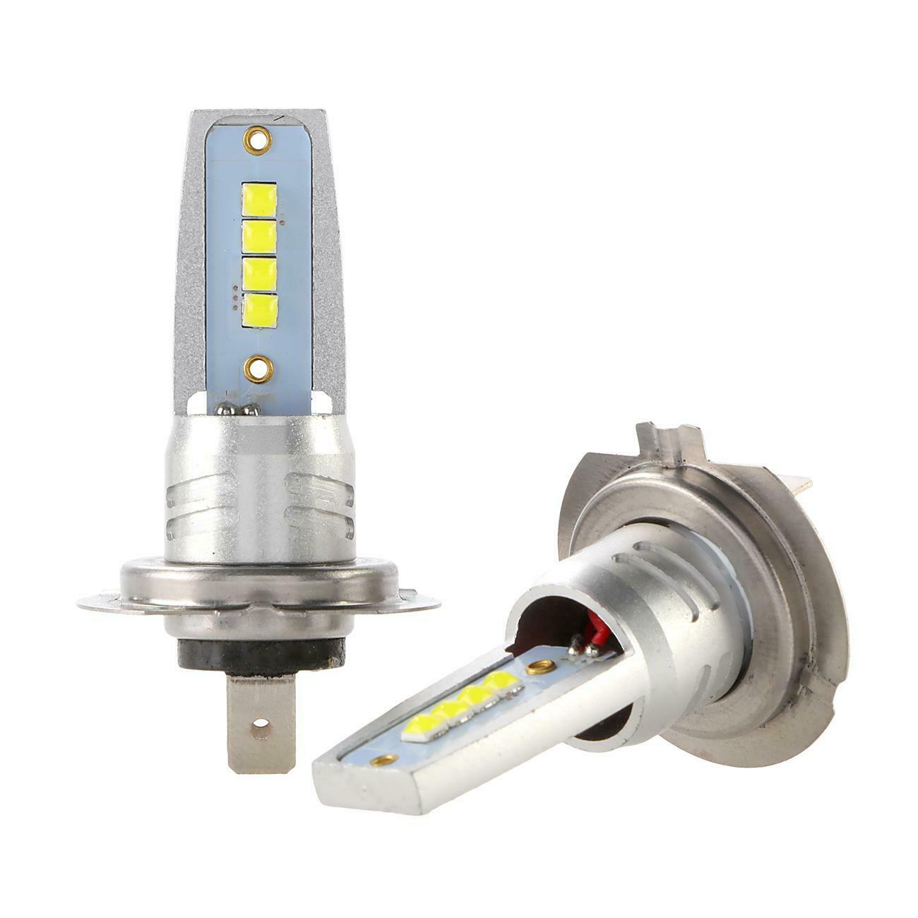 H7 Motorcycle LED Headlights Bulbs Kit High/Low Beam 120W 12000LM 6000K White - Fresh Stock Dated February 2026