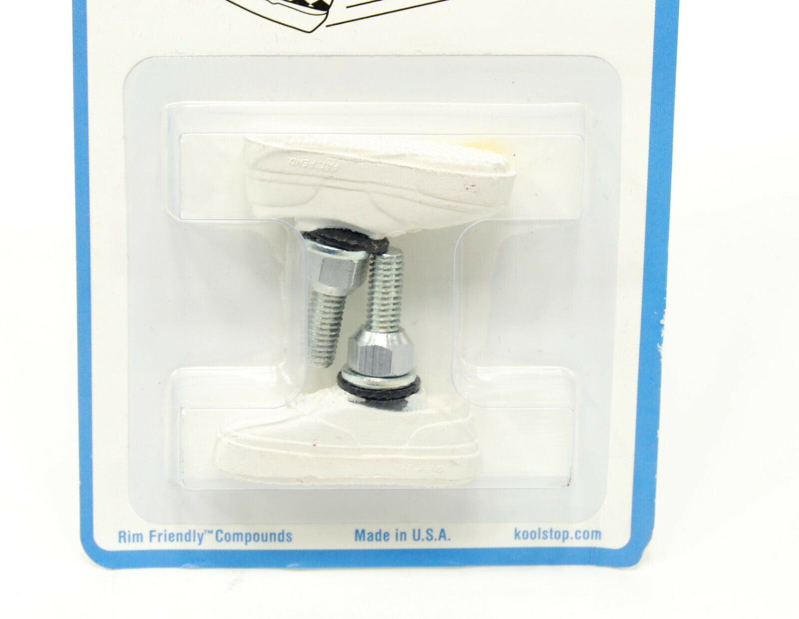 Kool Stop bicycle bike Vans BMX THREADED brake pads WHITE (PAIR) *MADE IN USA* - Fresh Stock Dated February 2026