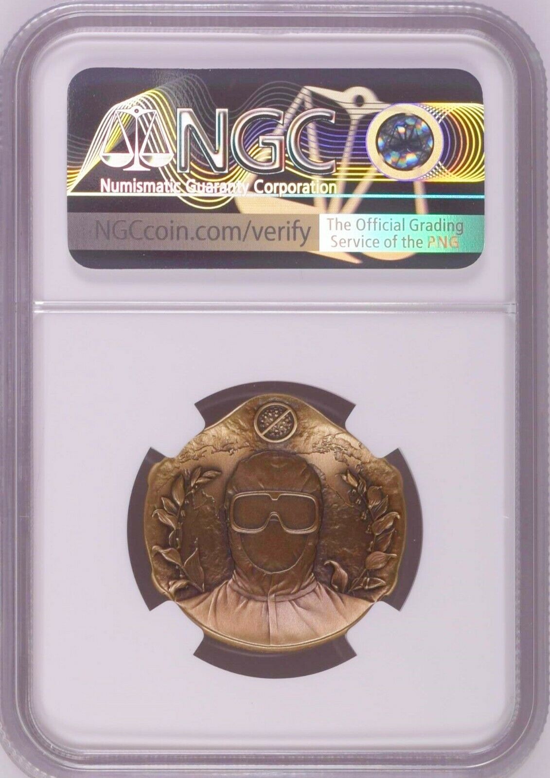 2020 China Fight Virus (Designer Signed) Antiqued 28mm Brass Medal - NGC MS70 - Fresh Stock Dated February 2026