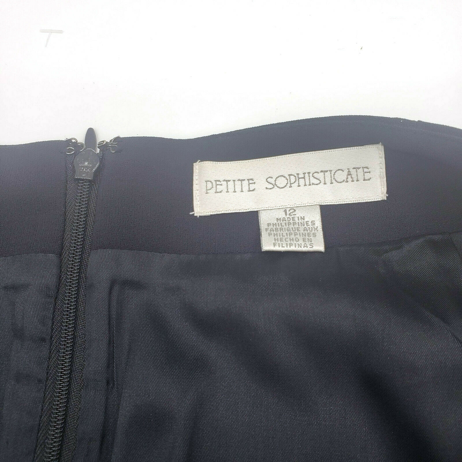 Vintage Petite Sophisticate Womens Lined Front Slit Black Mini Skirt Size 12 - Fresh Stock Dated February 2026