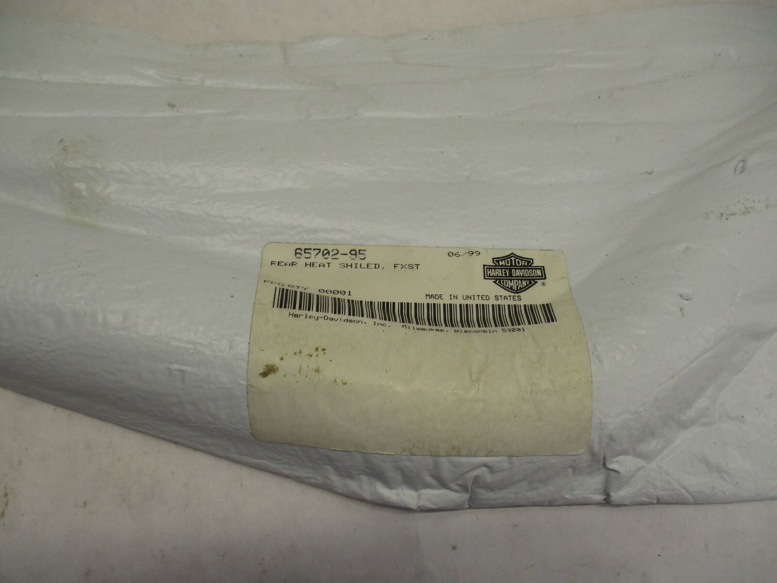Harley Davidson Genuine NOS Rear Heat Shield FXST 65702-95 - Fresh Stock Dated February 2026