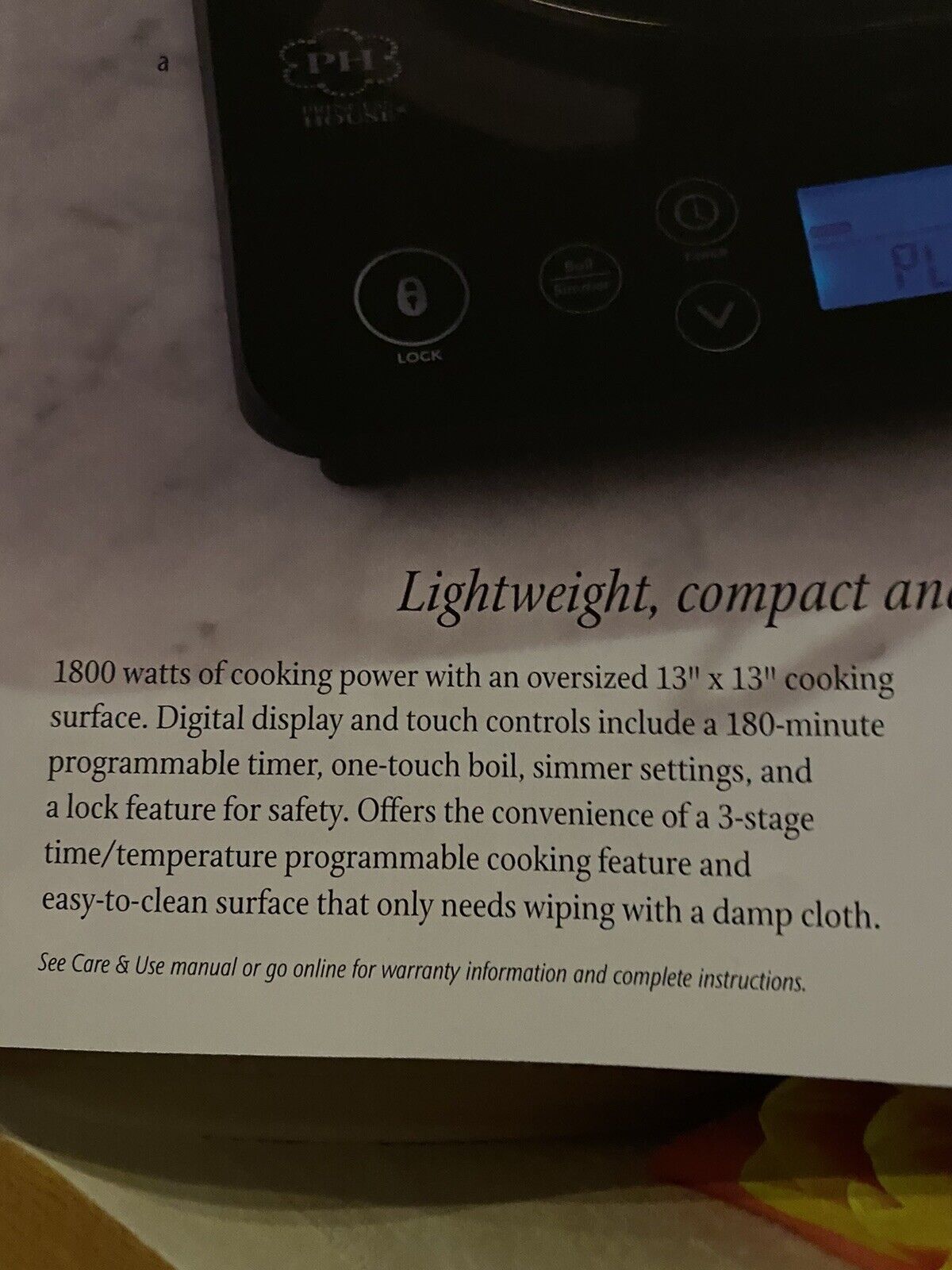 Princess House 4568 Specialty Precision-1800 Plus Induction Burner RV 9 NIB! - Fresh Stock Dated February 2026