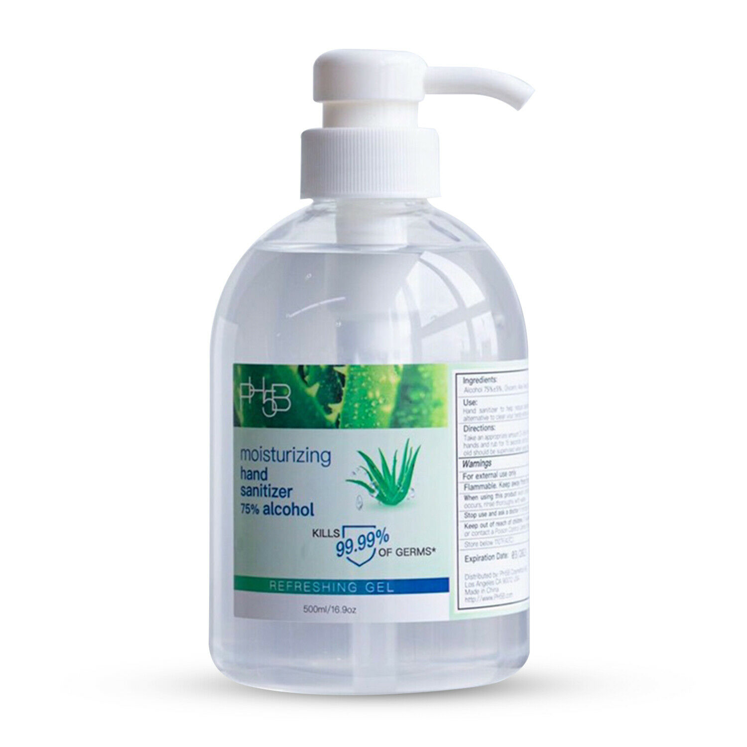 Large Hand Sanitizer Gel Pump 75% Alcohol Aloe Vera Vitamin 16.9oz 500ml 12 Pack - Fresh Stock Dated February 2026