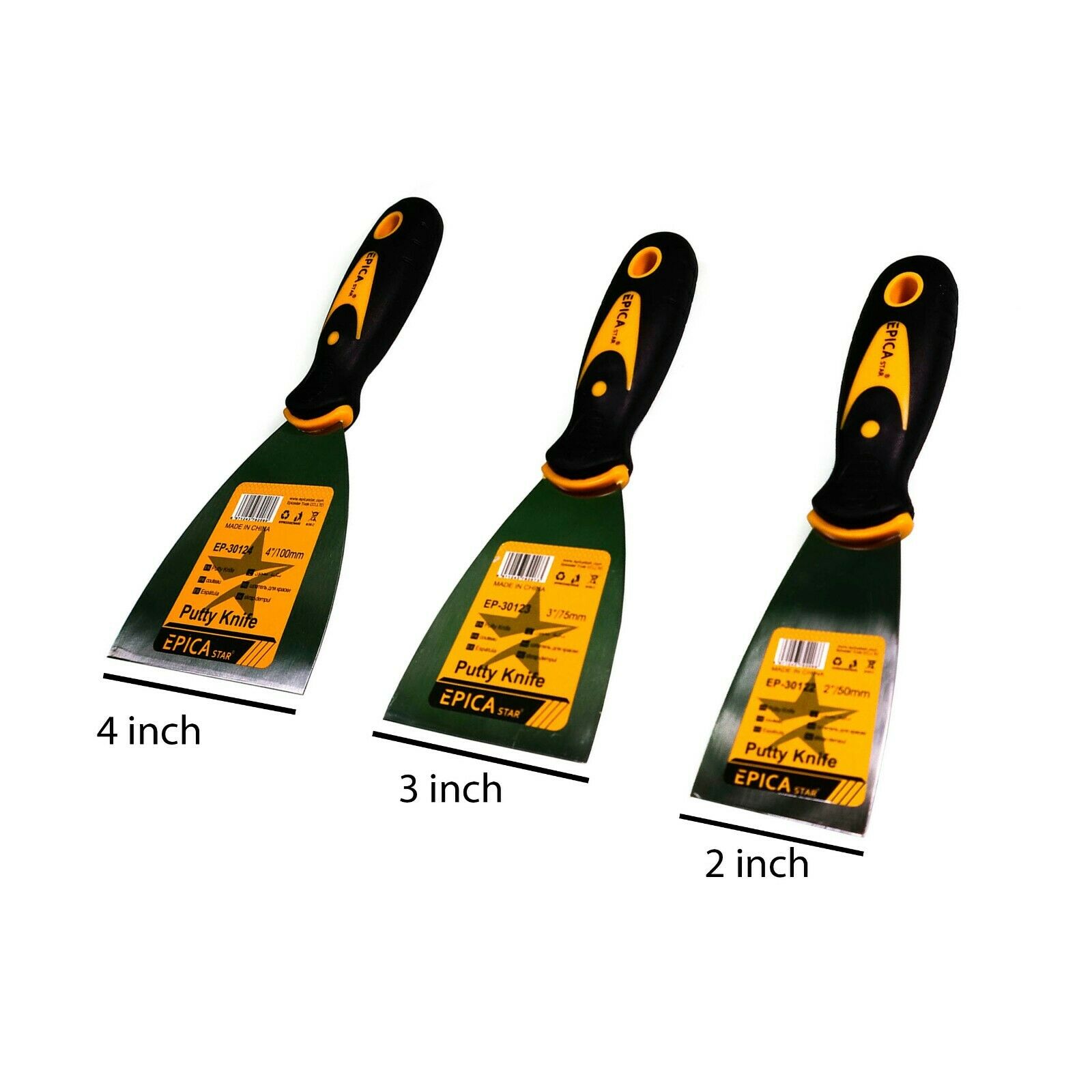 Putty Knife Set 3-Pack, Putty Knives 2 Inch 3 Inch 4 Inch Drywall Taping Knife - Fresh Stock Dated February 2026