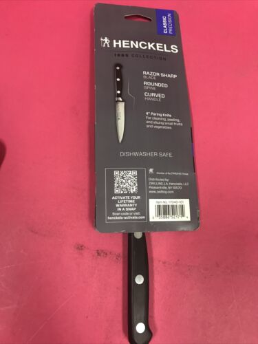 HENCKELS Paring Knife, 4 Inch Black 1895 collection German Steel (1714) - Fresh Stock Dated December 2025