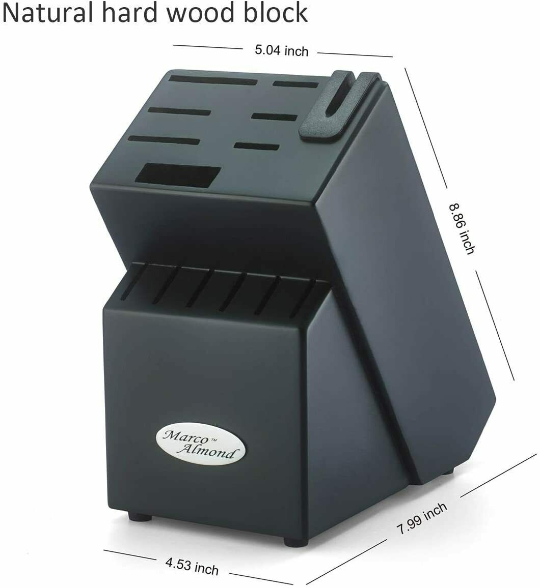 14PCS Stainless Steel Kitchen Knives Cutlery Set with Block Built-in Sharpener - Fresh Stock Dated December 2025