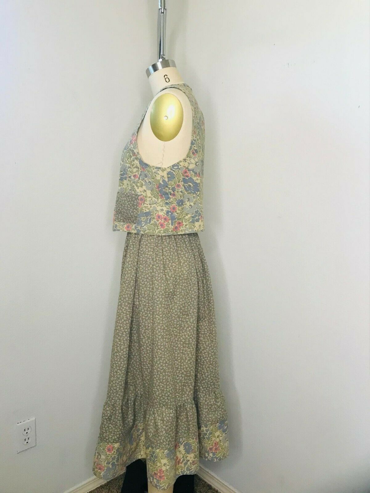 Vintage 80 2 piece skirt Set Size S Small CottageCore Peasant Prairie Hippy Boho - Fresh Stock Dated February 2026