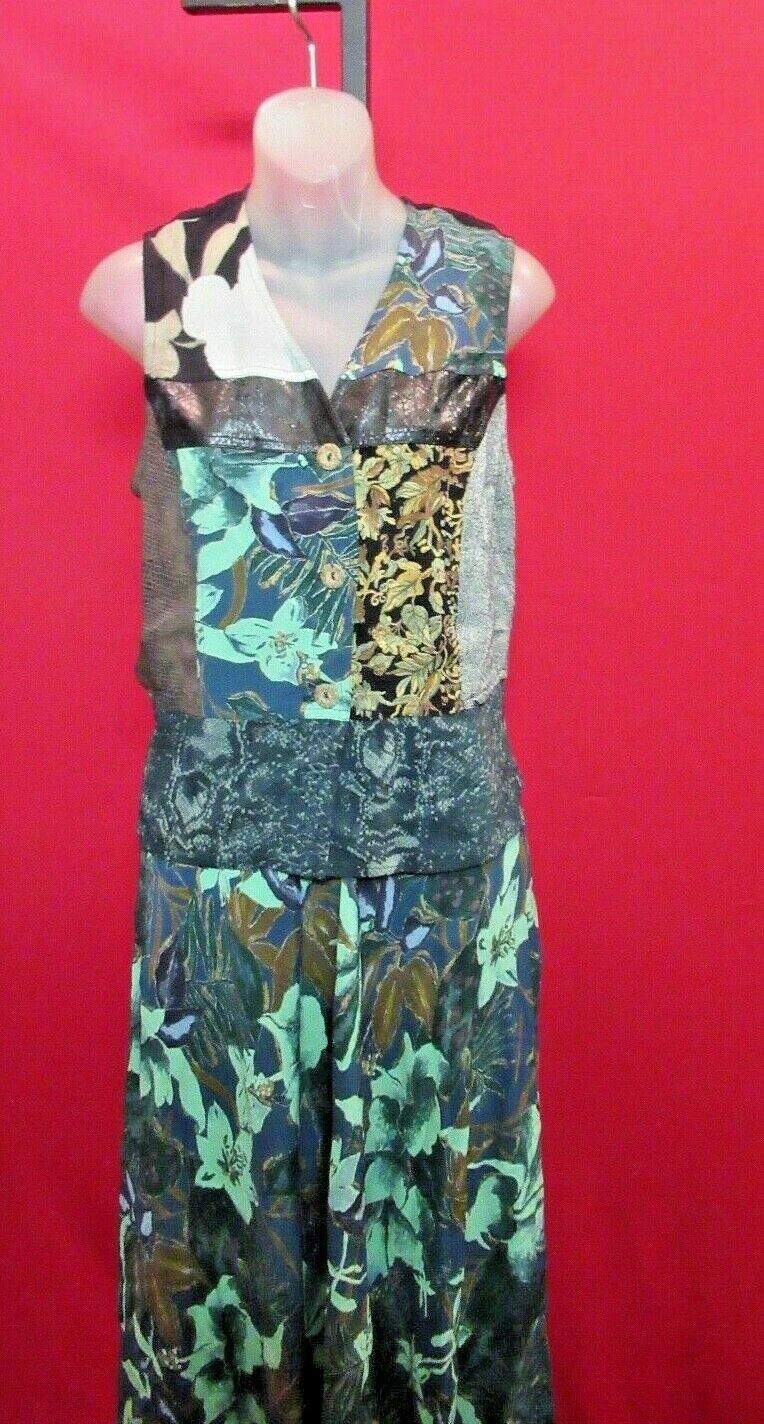 ~~CAROLE LITTLE Vintage Art To Wear Vest Full circle Swing Skirt set Sz 6~~ - Fresh Stock Dated February 2026
