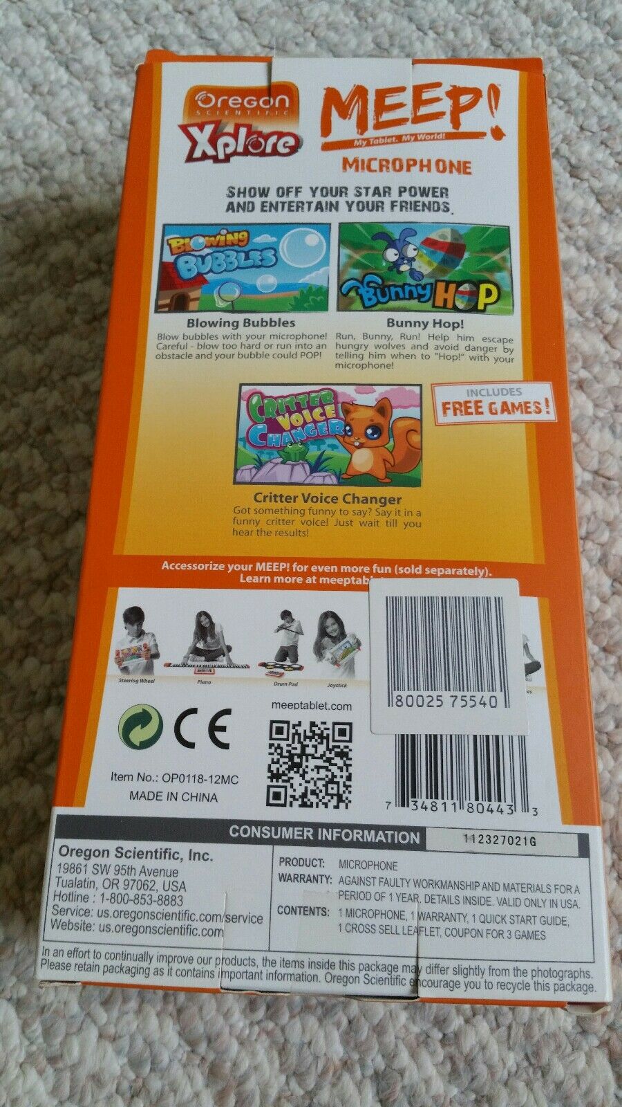 NEW Oregon Scientific MEEP Microphone + includes FREE Games - Fresh Stock Dated February 2026