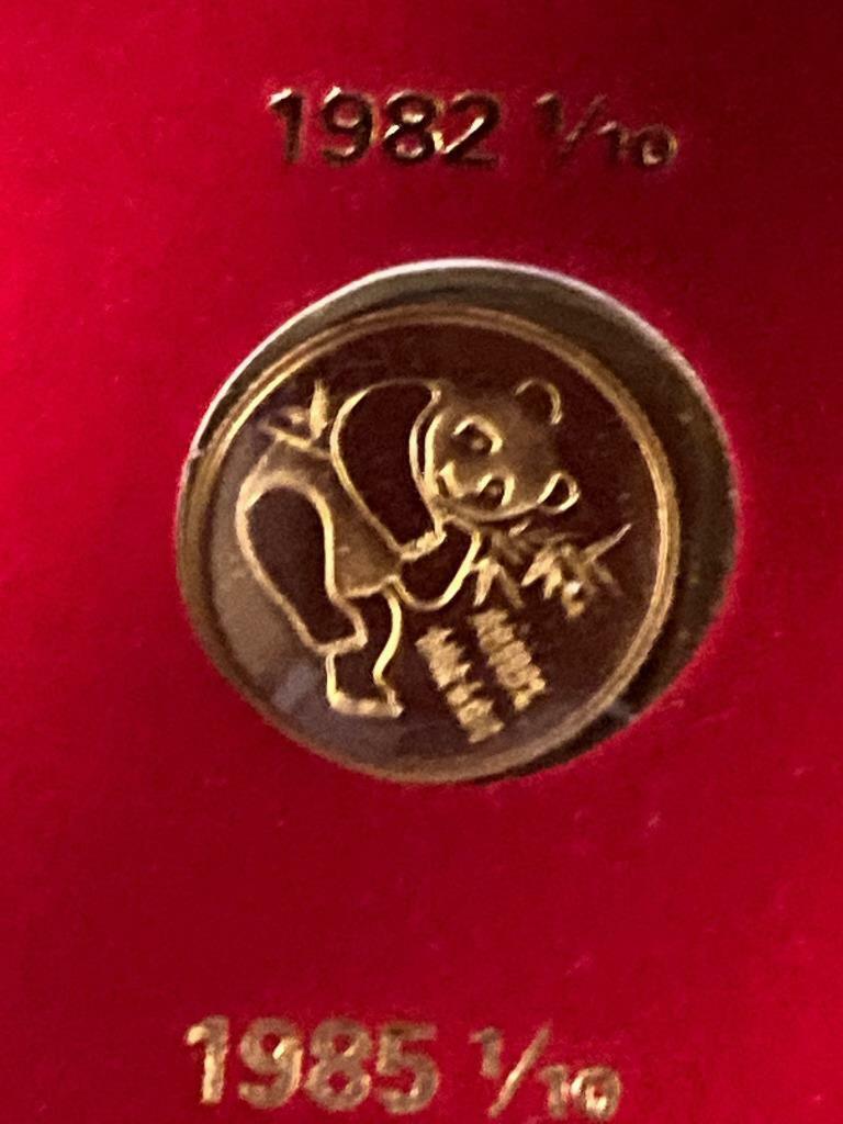 China Chinese Gold Panda 1/10 oz Prestige SET 9 Coin 1982 to 1989 - Fresh Stock Dated February 2026