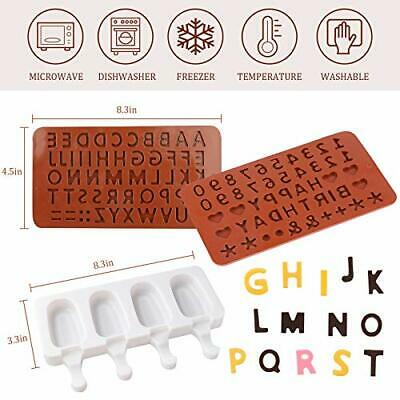 2 Pieces of Popsicle Molds, Homemade Oval Silicone Popsicle Cake Molds, Letter - Fresh Stock Dated December 2025