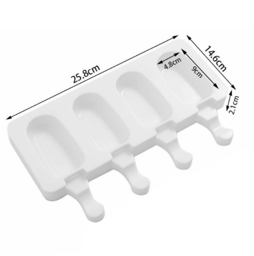 2Pack Popsicle Silicone DIY Frozen Ice Cream 4 Cell Mold Ice Pop Maker Home made - Fresh Stock Dated February 2026