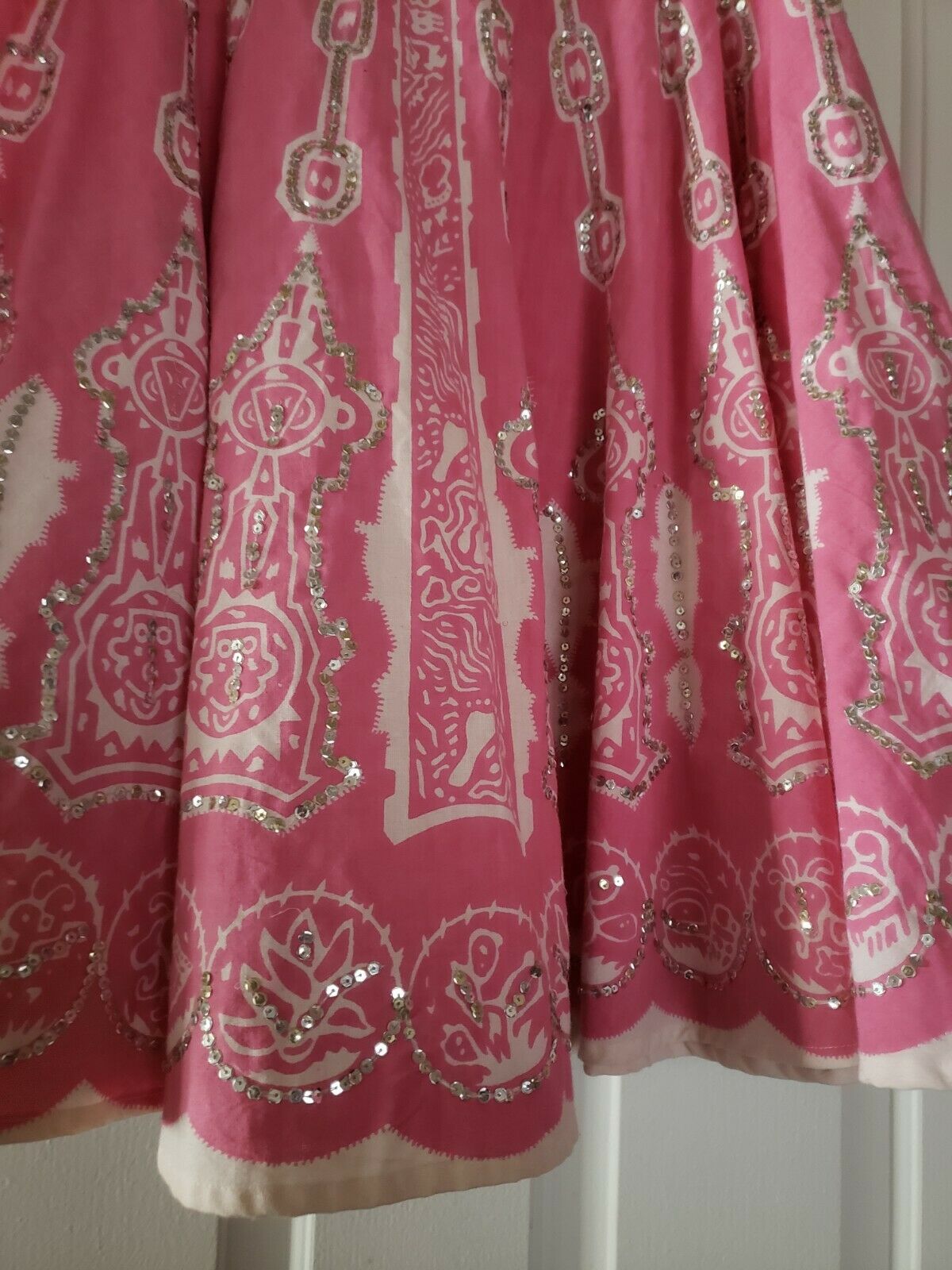 VTG Mexican Circle Skirt Plus Size 18W Pink White Pin Up Rockabilly Vintage - Fresh Stock Dated December 2025