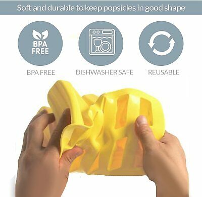 Silicone Popsicle Molds BPA Free Set of 10 Ice Pop Maker with 50 Popsicle Sticks - Fresh Stock Dated December 2025