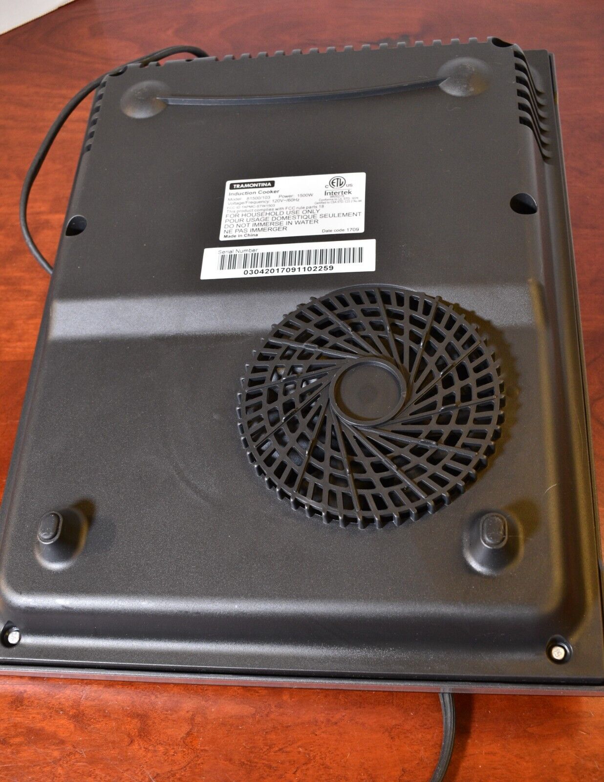 Tramontina Induction Cooker Cooktop Single Burner Glass Top Model 81500/103 - Fresh Stock Dated February 2026