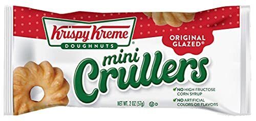 Krispy Kreme Original Glazed Mini Crullers 2 oz (Pack of 8) - Fresh Stock Dated February 2026