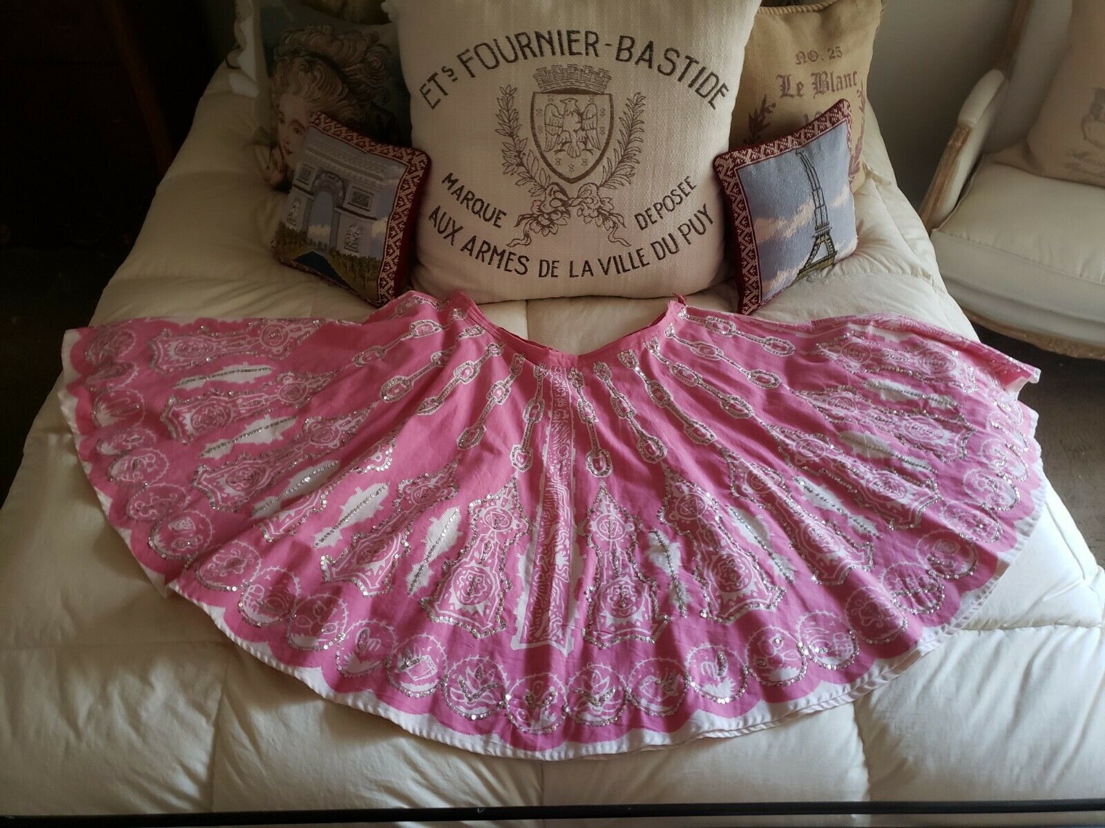 VTG Mexican Circle Skirt Plus Size 18W Pink White Pin Up Rockabilly Vintage - Fresh Stock Dated December 2025