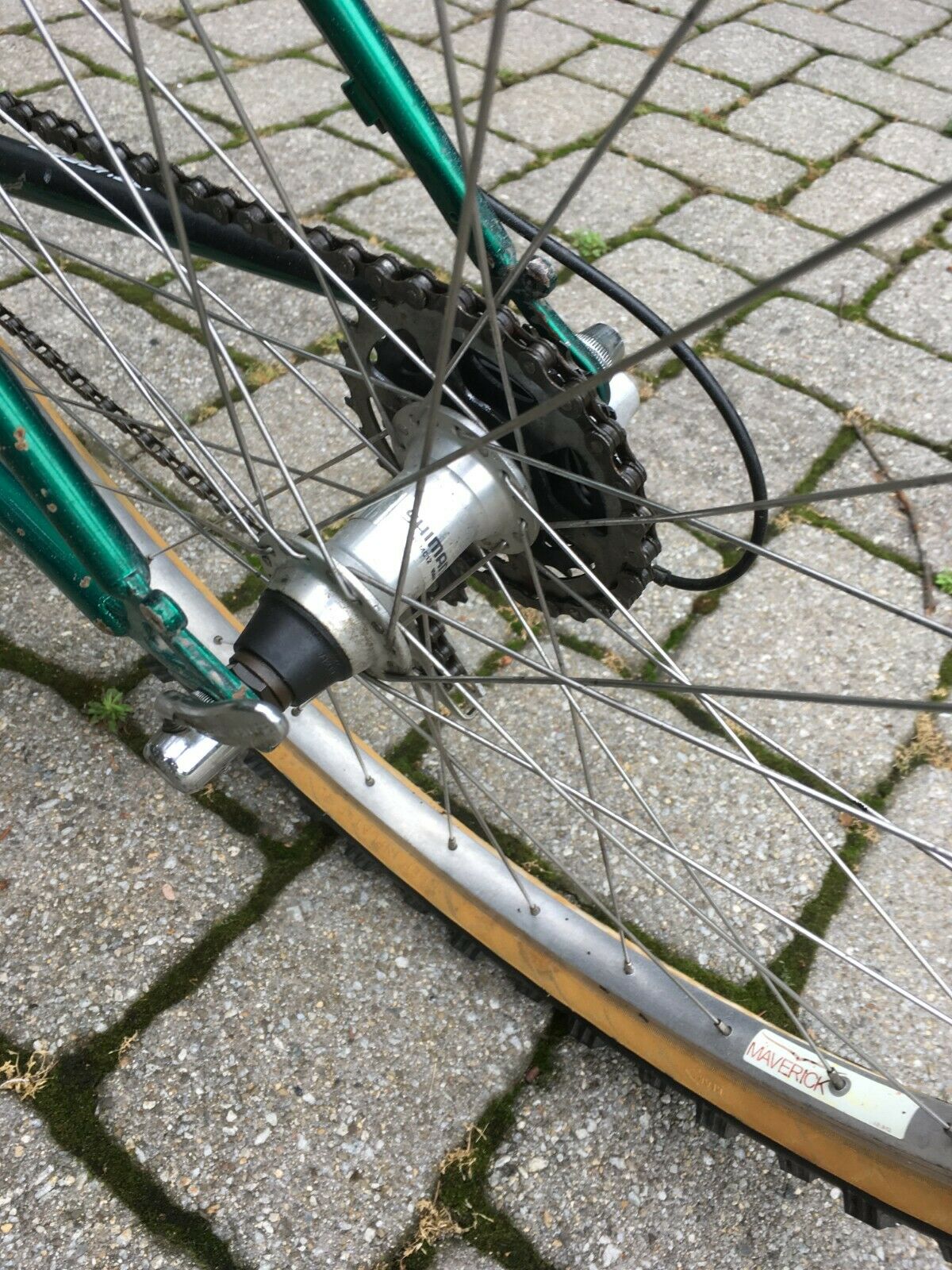 Peugeot vintage mens green racing bike mans mountain Dune racing bicycle - Fresh Stock Dated February 2026