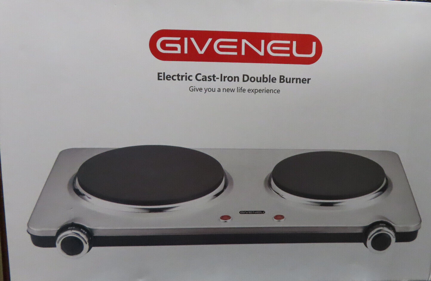 GIVENEU ELECTRIC DOUBLE BURNER HOT PLATE FOR COOKING 1800W PORTABLE ELECTRIC - Fresh Stock Dated February 2026