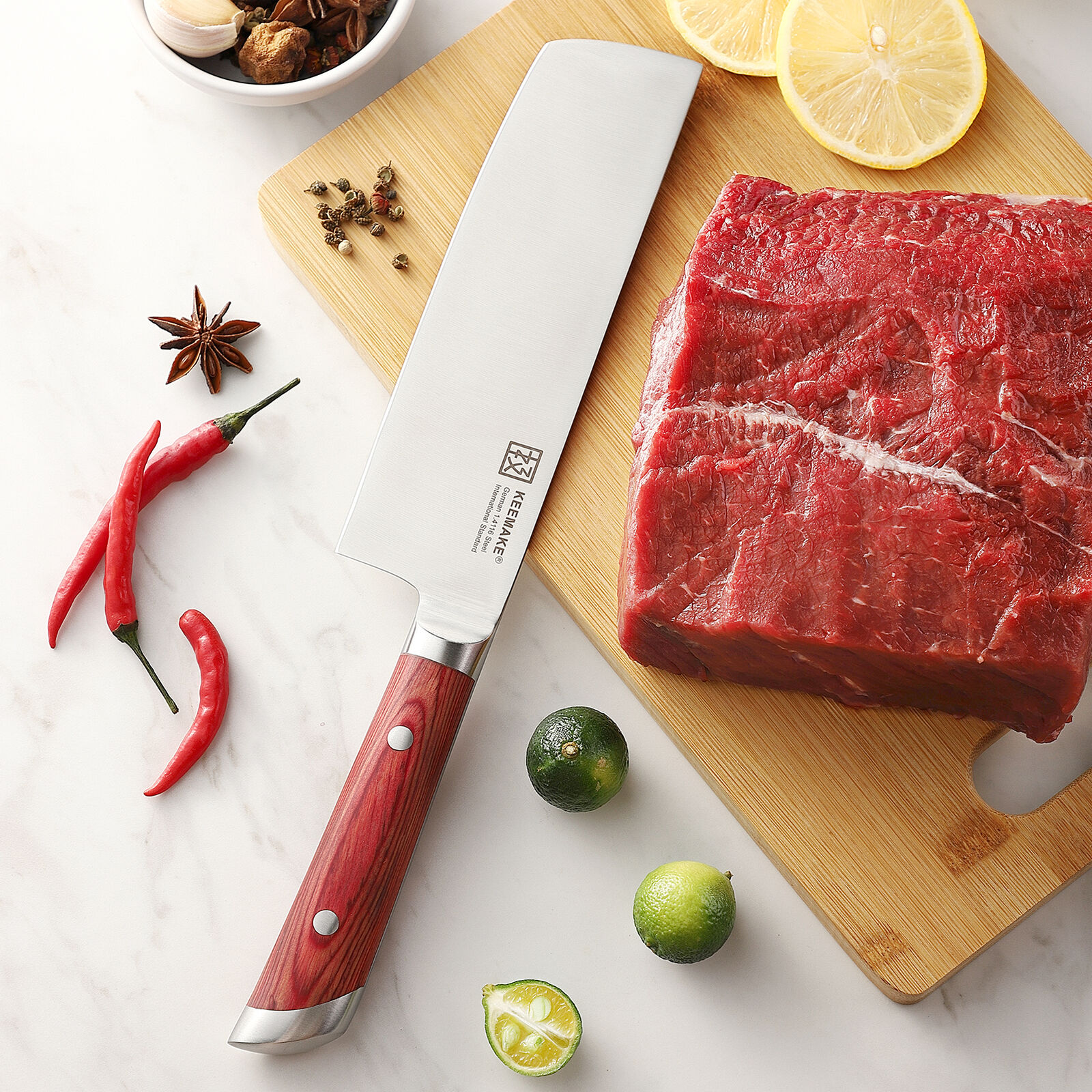 7'' Nakiri Knife Kitchen Chef's Knife German stainless Steel Meat  Slicing Tool - Fresh Stock Dated December 2025