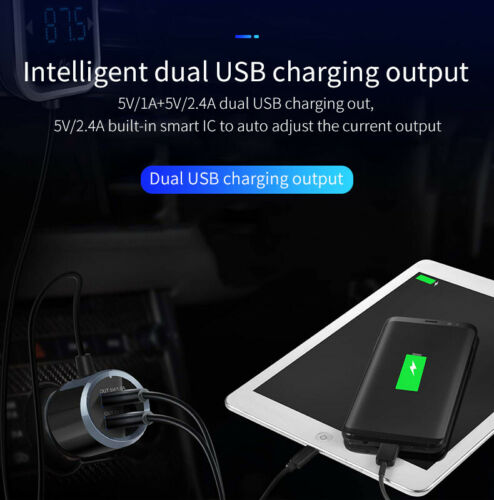 Bluetooth car FM Transmitter mp3 Player handfree Radio Adapter SD TF USB CHARGER - Fresh Stock Dated December 2025