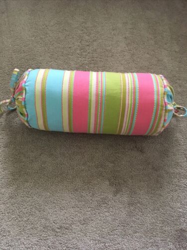 PINE CONE HILL Fine Linens Colorful Striped 100% Cotton Girl’s Pillow 9”x18” EUC - Fresh Stock Dated December 2025