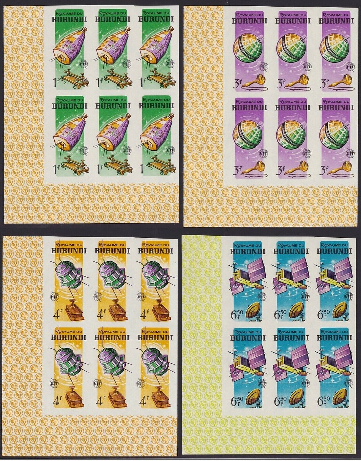 Burundi 1965 IMPERFORATE stamps COSMOS Cob 138/45 (x6) MNH Part of Sheet...A5638 - Fresh Stock Dated December 2025
