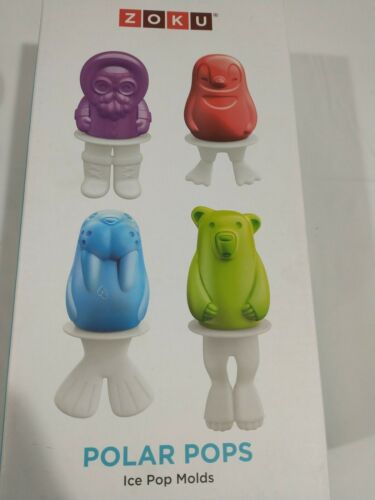 Zoku Polar Pops Ice Pop Molds Animal Shaped Popsicles 2 Trays, Each Tray Makes 6 - Fresh Stock Dated February 2026
