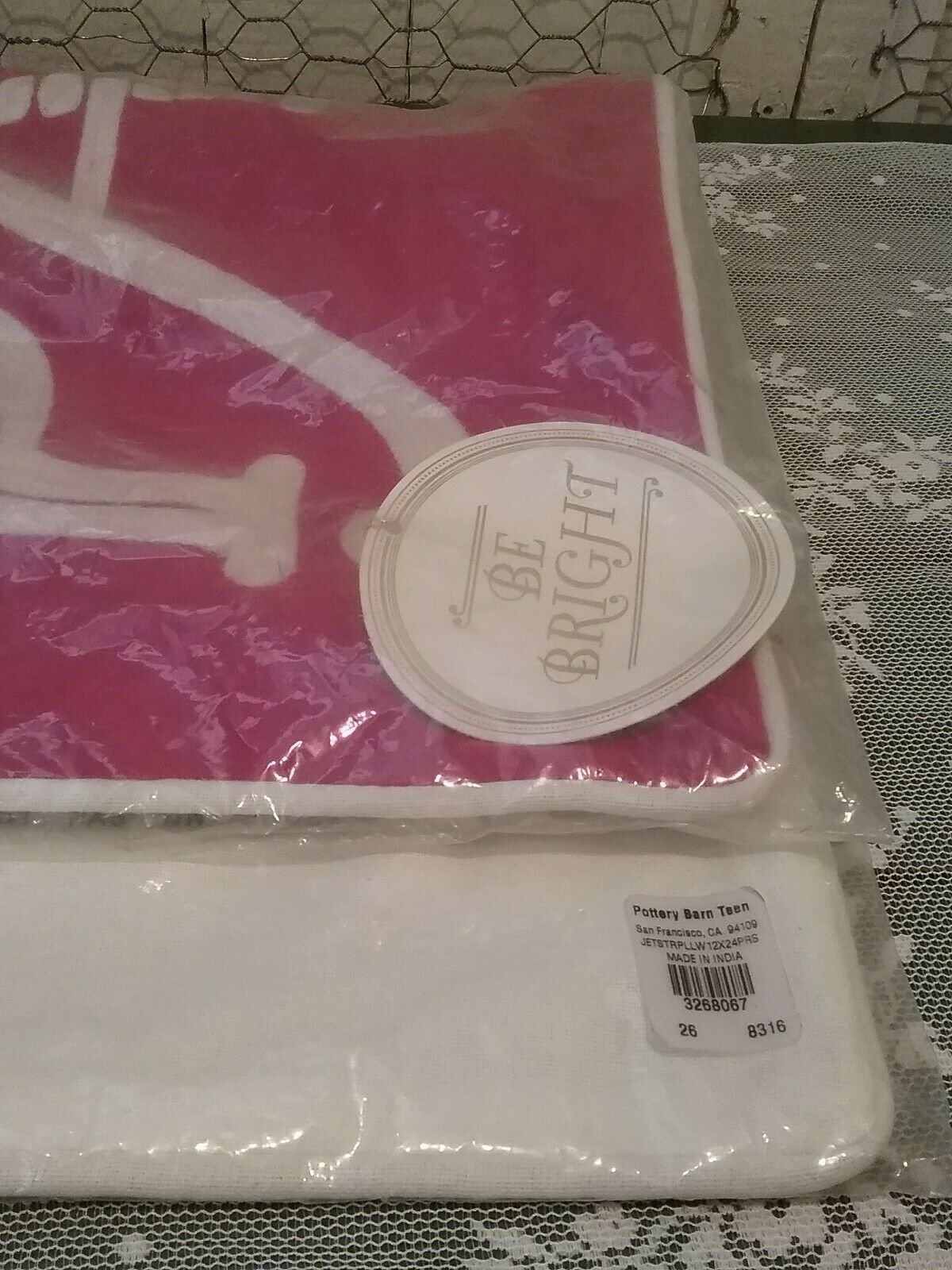 Pottery Barn Teen Jet Setter Hot Pink PARIS Embroidered Pillow Cover New - Fresh Stock Dated December 2025