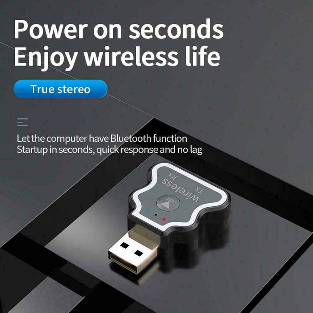 USB Bluetooth V5.0 3.5mm Adapter Plug colorful ambient For car compu light U5Z1 - Fresh Stock Dated February 2026