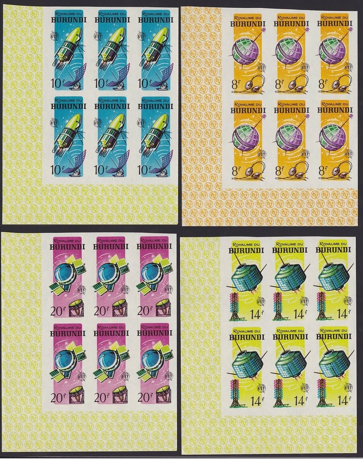 Burundi 1965 IMPERFORATE stamps COSMOS Cob 138/45 (x6) MNH Part of Sheet...A5638 - Fresh Stock Dated December 2025