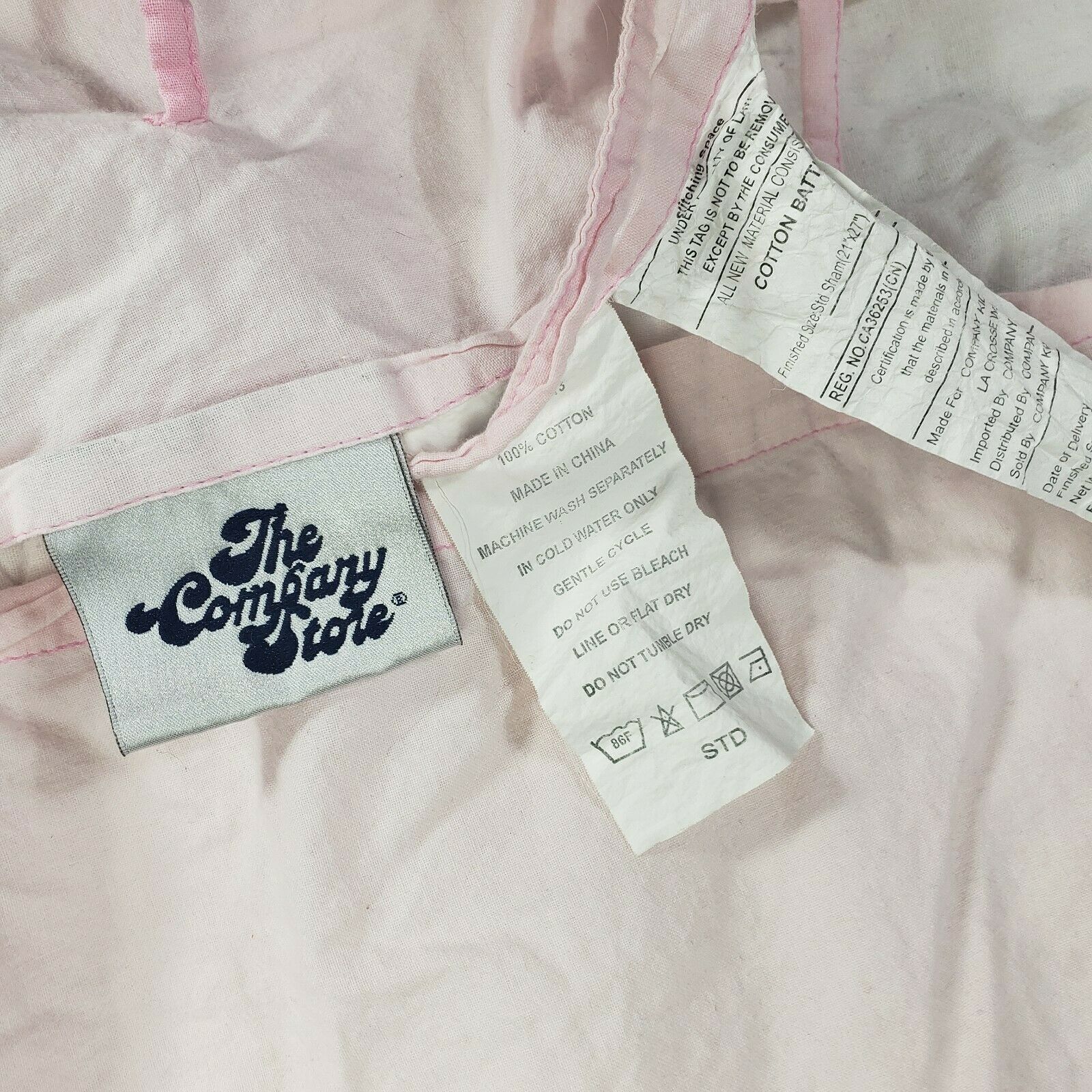 Company Store Pony Standard Pillow Sham Horse Girls Room Quilted Pink Pastels - Fresh Stock Dated December 2025