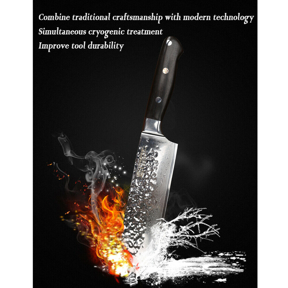 Nakiri Knife kitchen Pro Japanese Damascus 6.5 inch Chef Knives for Slicing - Fresh Stock Dated December 2025