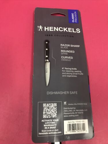 HENCKELS Paring Knife, 4 Inch Black 1895 collection German Steel (1714) - Fresh Stock Dated December 2025