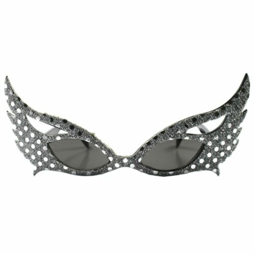 Costume Novelty Silver Party Unusual Masquerade Rave Womens Mask Sun Glasses - Fresh Stock Dated February 2026