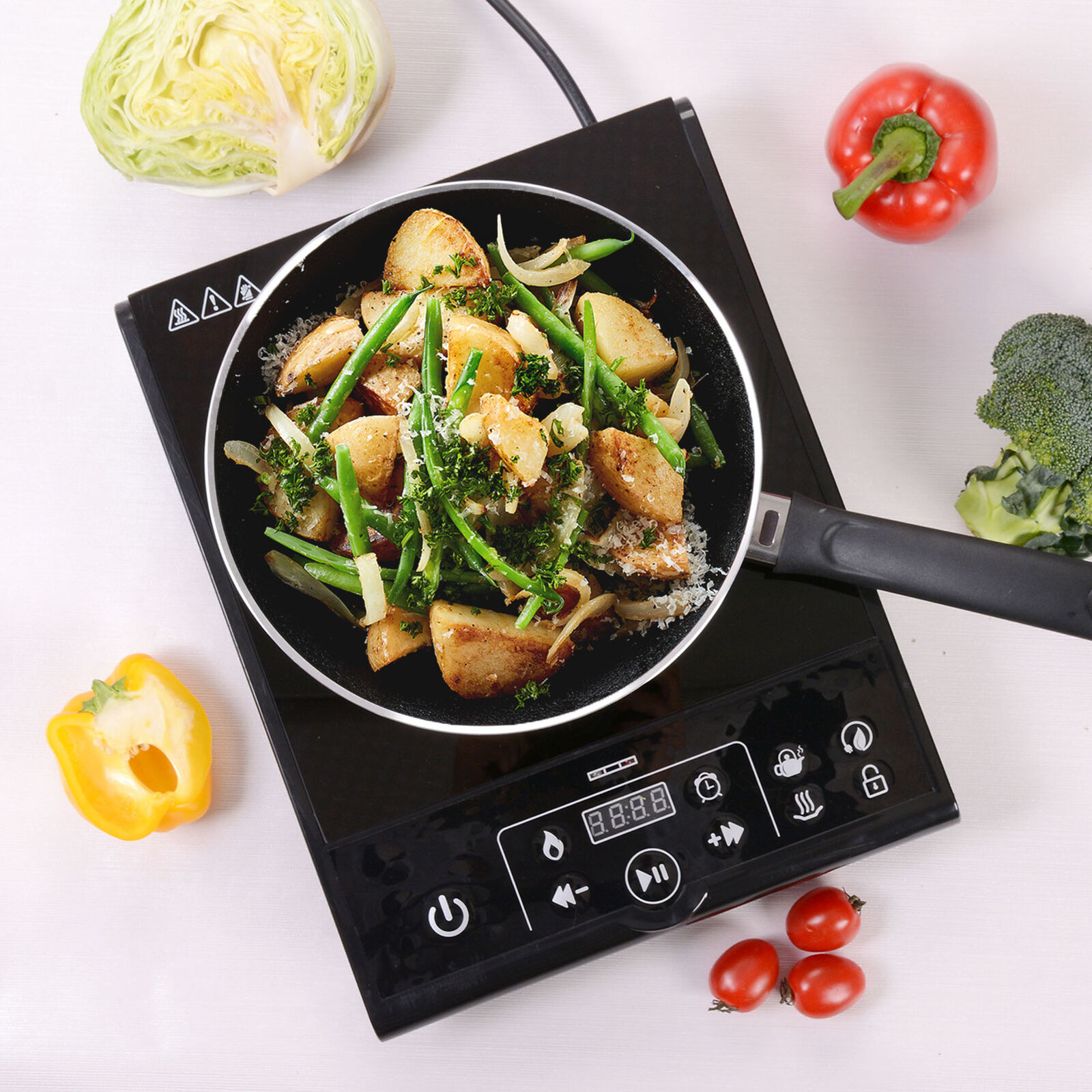 Electric Single Induction Cooker Portable Cooktop Burner 1800W Digital Hot Plate - Fresh Stock Dated February 2026