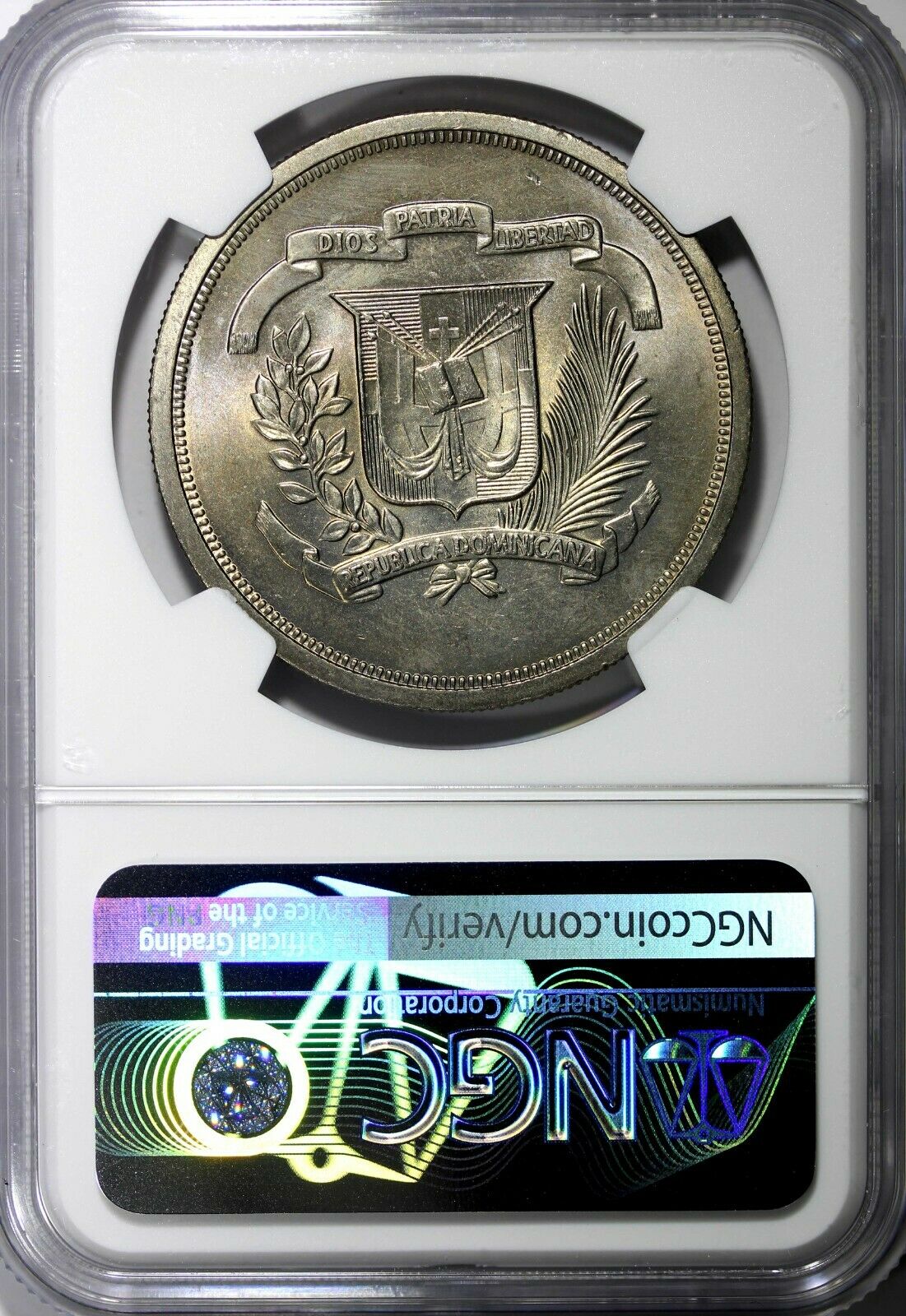 Dominican Republic 1978 1 Peso NGC MS64 Mintage-35,000 Toning KM# 53 (036) - Fresh Stock Dated December 2025