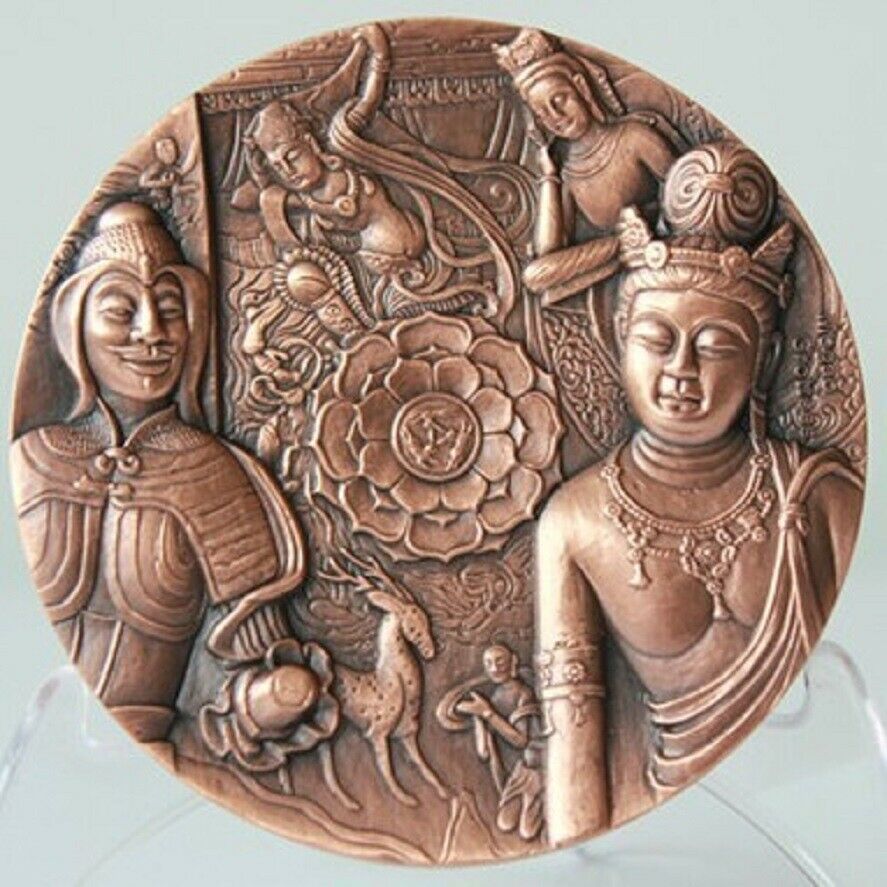 A Pair of China 80mm Brass and Copper Medals - Dunhuang - Fresh Stock Dated February 2026