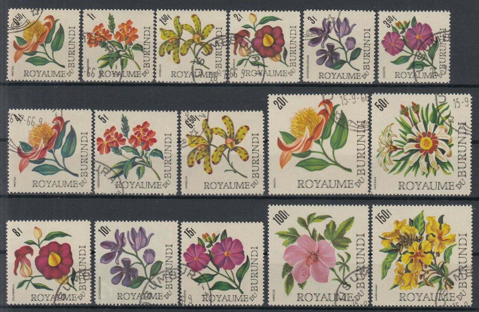 BURUNDI 1966 ☀ Flora / flowers ☀ 16v used - Fresh Stock Dated January 2026