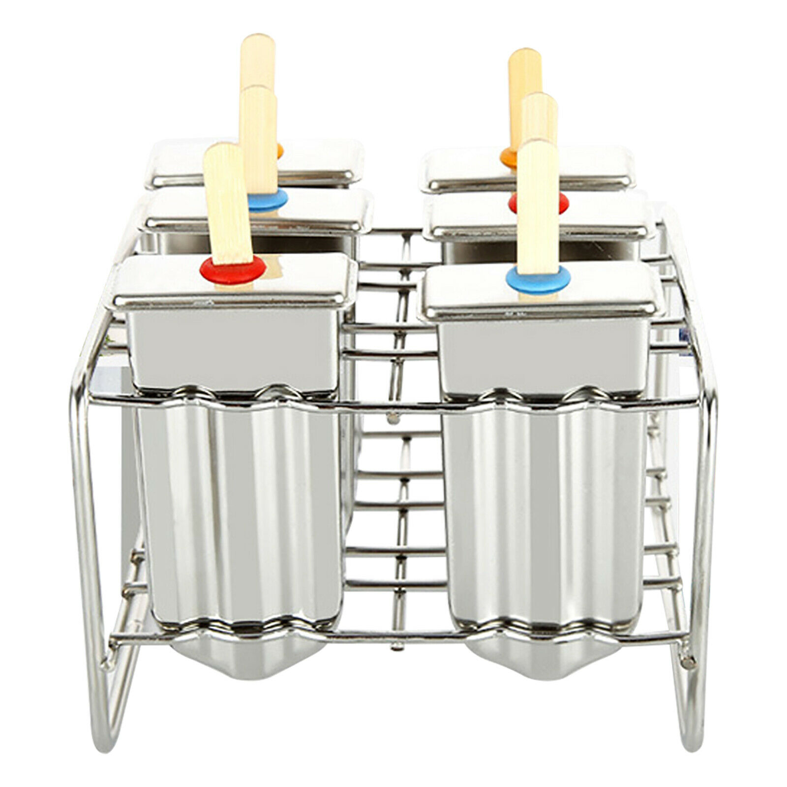 6Pcs Stainless Steel Popsicle Mold Ice Cream Popsicle Stick Mold Holder Maker US - Fresh Stock Dated December 2025