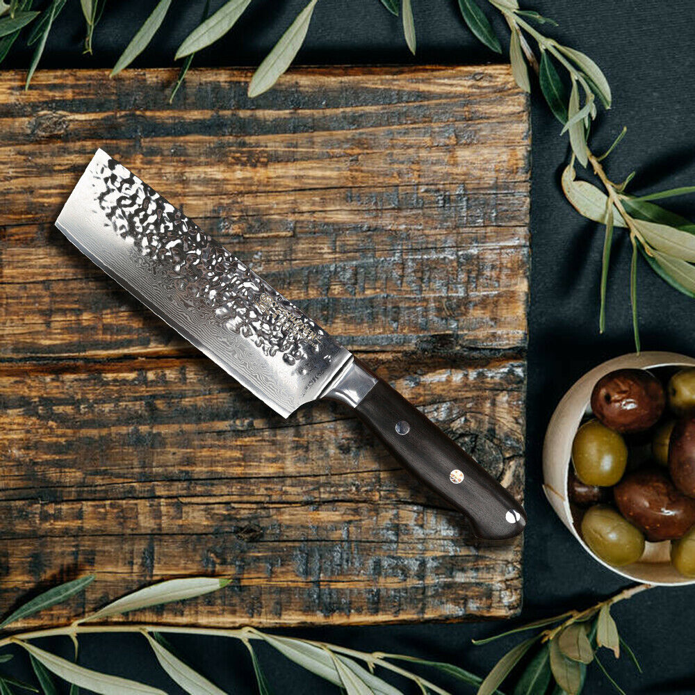 Nakiri Knife kitchen Pro Japanese Damascus 6.5 inch Chef Knives for Slicing - Fresh Stock Dated December 2025