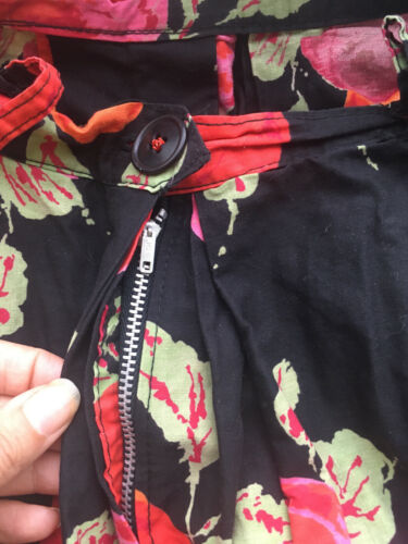Vintage 1950s Black And Red Orange Floral Skirt Size Small - Fresh Stock Dated February 2026