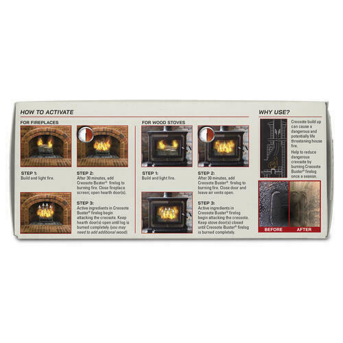 Pine Mountain First Alert Creosote Buster Chimney Cleaning Firelog Sweep Fire - Fresh Stock Dated December 2025