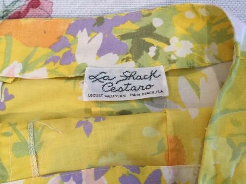 Vintage LA SHACK CESTARO Yellow Floral Print Lace Trim Skirt Size 12 Large - Fresh Stock Dated February 2026