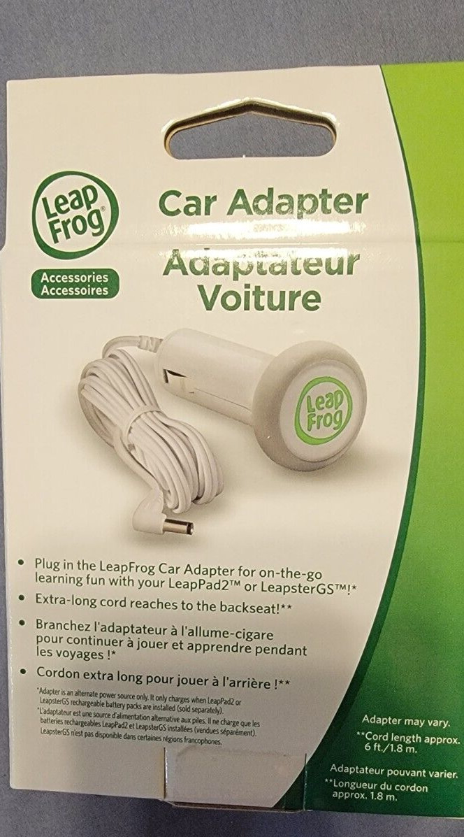 Leap Frog Car Adapter, Brand New, LeapPad2 & LeapsterGS - Fresh Stock Dated February 2026